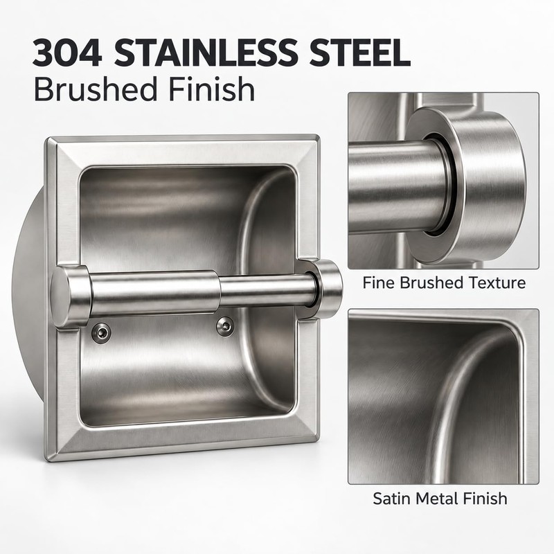 LSWYYP Recessed Toilet Paper Holder for Bathroom,6.1 Inches Stainless Steel