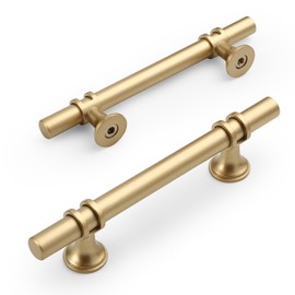 Amerdeco UK0002- Pack of 10 Furniture Handles, Gold Cabinet Handles, Kitchen Handles, 96 mm Hole Spacing, Drawer Handles, Drawer Handles, Handles for Kitchen Cupboards, Wardrobe