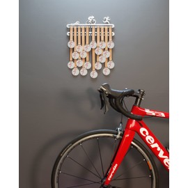 Triathlon medal display double hanger, Triathlon Medal Holder, Brushed stainless steel Triathlete Medal display Rack