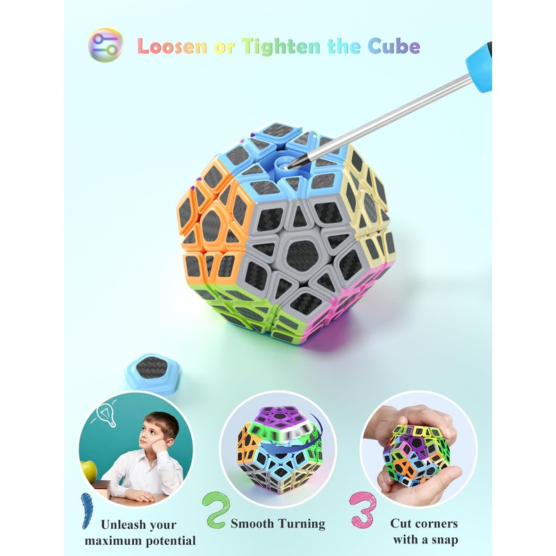 ROXENDA Dodecahedron Cube, Pentagon Speed Cube - Easy Turning &