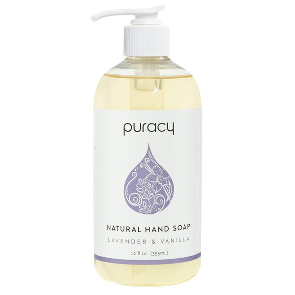 Puracy All Natural Liquid Hand Soap, All Natural, Plant-Based, Non-Toxic, Lavender & Vanilla