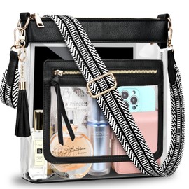 BKNOOU Clear Purses for Women Clear Crossbody Bags Clear Bag for Stadium Events Approved Clear Shoulder Bag for Concert