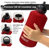 LUNCHALOT 1 Gallon Water Bottle - 128 Oz Insulated Stainless