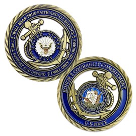 U.S. Navy Core Values Challenge Coin Military Collector's Medallion