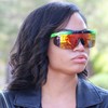 FLAWLESS EYEWEAR Semi Rimless Goggle Style Retro Rainbow Mirrored Lens