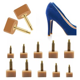 10 Pairs High Heel Shoes Replacement Tips Shoe Repair Stiletto Caps Heel Protector Dowels Women's U-Shape High Heel Cover