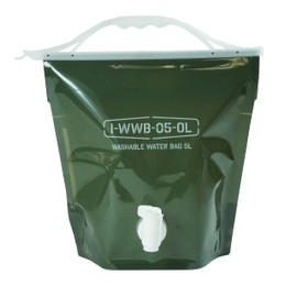Iwatani Materials WWB-5OL Water Tank, Washable Water Bag, 1.6 gal (5 L), Olive Green, Includes Easy Pouring Spigot, Camping, Leisure, Disaster Prevention, Approx. 14.6 x 14.2 x 6.3 inches (37 x 36 x