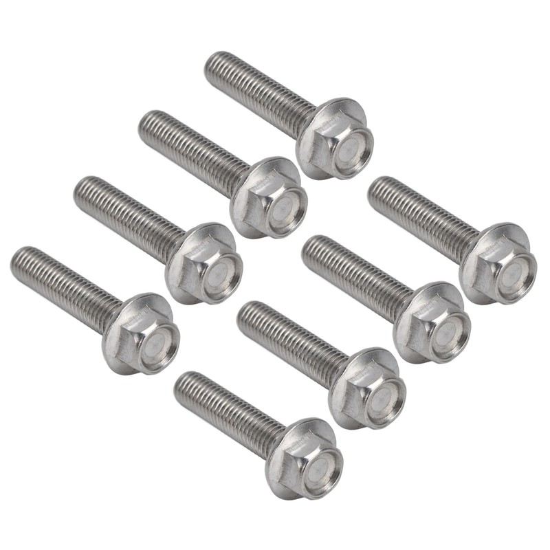 20Pcs M10x1.5 Screw Bolts A2‑70 Stainless Steel Flanged Hex Head