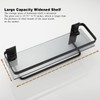 VOLPONE Glass Shelf for Bathroom 15.7 in Black Bathroom Shelves