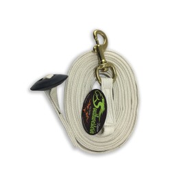 Southwestern Equine Lunge Line for Horses Cotton Horse Lunge Line with Bolt Snap & Rubber Stop (White, 24')