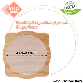Burger Patty Paper Rounds for 4/4.5 Inch Burger Press, 200pcs 4.5inch Baking Parchment Rounds/Hamburger Patty Paper Sheet for Separating Burger Patty, Cookies and More (5.5/6/7/8/9/10/12in Available)
