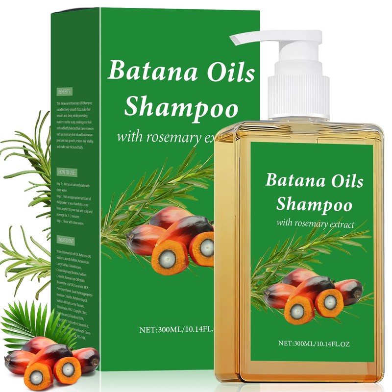 1PCS Shampoo Romero,Champú de Aceite Battana de 300 ml para