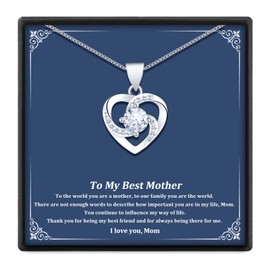 BOCHOI Christmas Gifts for Mom Birthday Gifts from Daughter Mother Heart Neccklace for Mothers Day Gift for Mom Dainty Necklaces For Mom Cadeau Mere