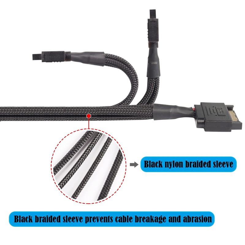 GINTOOYUN 2 Pack SATA to 3 Pin/4 Pin Case Expansion