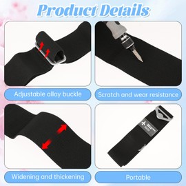 Travel Belt for Luggage, Luggage Straps for Suitcases, Add a Bag Luggage-Straps, 2-in-1 Travel Belt, Adjustable Suitcase Belts with Metal Buckle, Airport Traveling Accessories (Black)