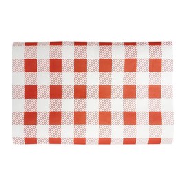 Fiesta Compostable Red Gingham Greaseproof Sheets, 310x190 mm, Pack 200