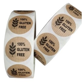 200 Labels 35mm Kraft Adhesive GLUTEN FREE