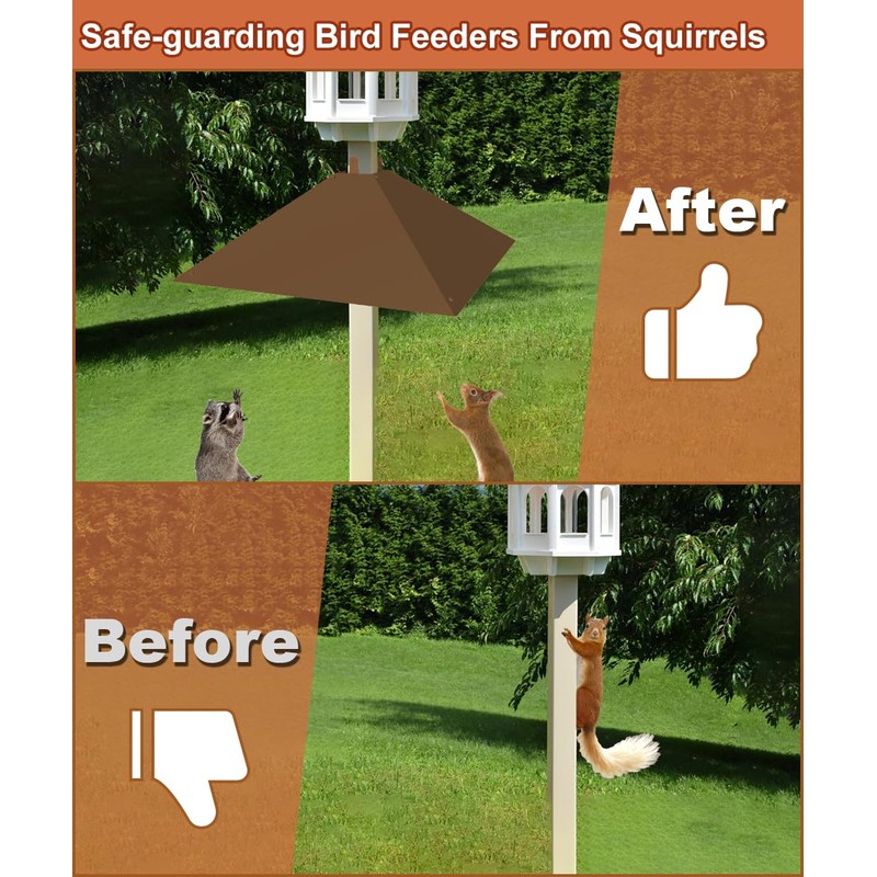 Khordin Metal Squirrel Baffle for 4x4 Post, Outside Wooden Pole