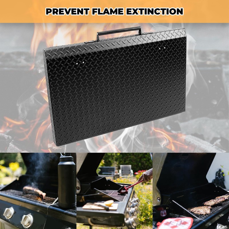 ECOTRIC Griddle Cover Lid Powder Coated Black Aluminum Compatible with