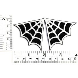 HHO Patch Set 3 Pieces. Black White Spiderweb Iron on Patches Superhero Spider Web Cartoon Embroidered Applique Patch Accessories DIY for Clothes Backpacks T-Shirt Jeans Skirt Vests Hat Bag