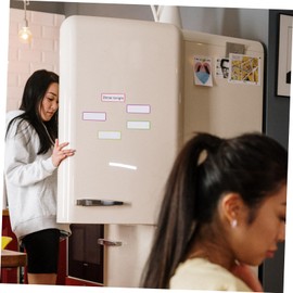 Gadpiparty 27pcs Magnetic Name Tags with Dry Erase Surface Flexible Memo Labels for Refrigerator Whiteboard Lockers Reusable Writable Magnetic Labels for Office and Home Organization