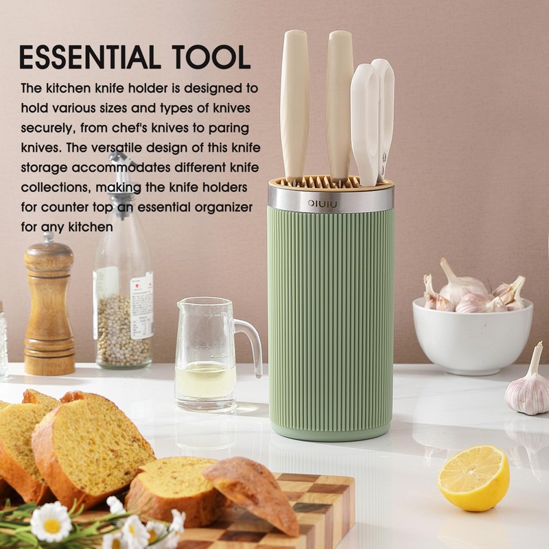 Knife Block without Knives, OLULU Universal Round Knife Block Holder,