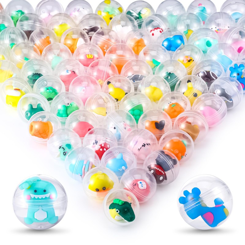 Joottuan 100 Pack Gumball Vending Machine Capsules with Cute Cartoon