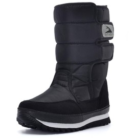 DADAWEN Women's Waterproof Frosty Snow Boot Black US Size 10