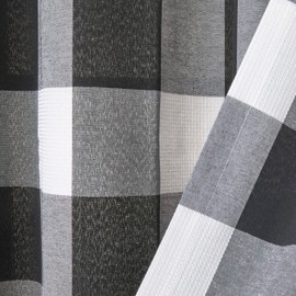 SKL HOME by Saturday Knight Grandin Tier Curtain Pair, White/Black, 57x24