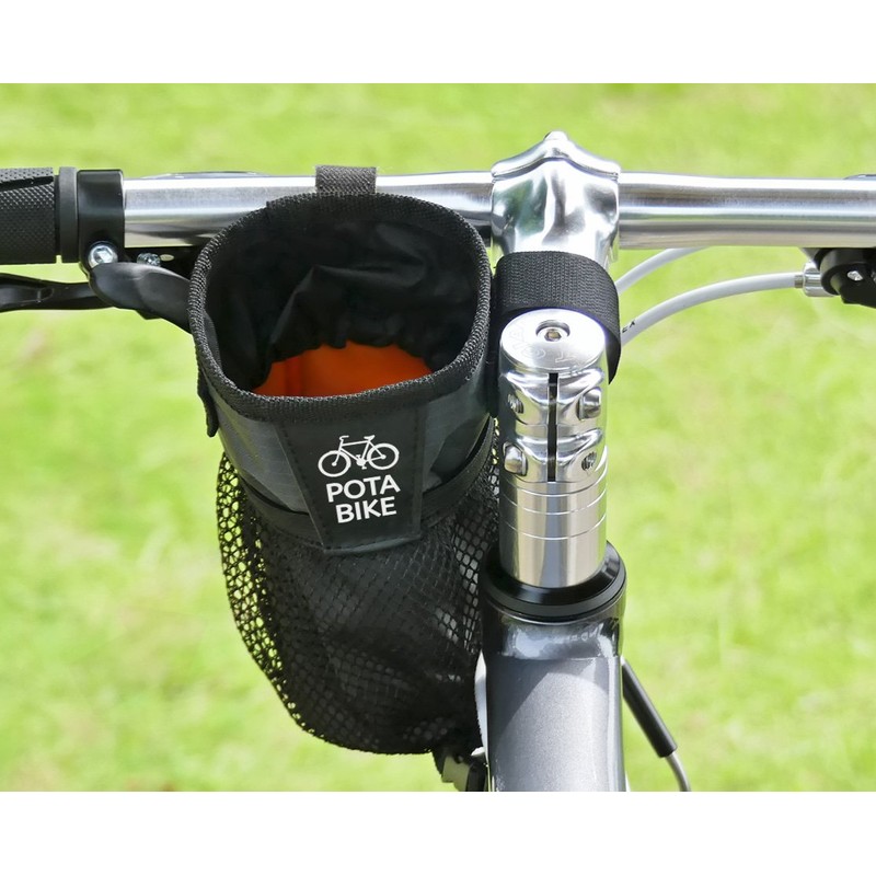 POTA BIKE Stem Side Pouch Bicycle Handle Pouch/Drink Holder (Gray)