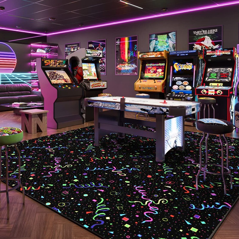 Joy Carpets Fluorescent Celebration 6' x 6' Area Rug