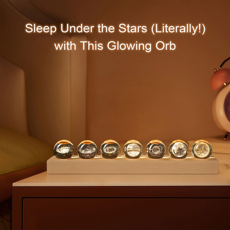 YU FENG 7 Planet Crystal Ball Night Light 40mm/1.57-inch with