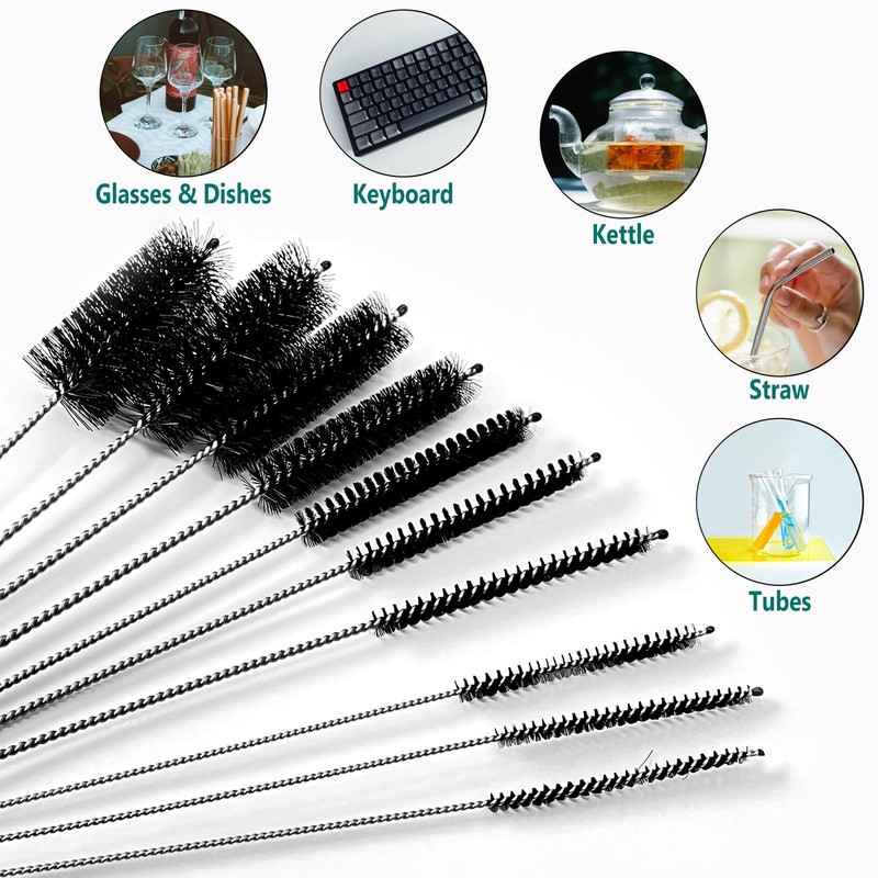 Geiomoo Bottle Brush, Bottle Hose Brush Set, Cleaning Brushes for