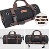 WELKINLAND Heavy-Duty Waxed Canvas Tool roll, 15-Pockets Tool Wrap Roll,