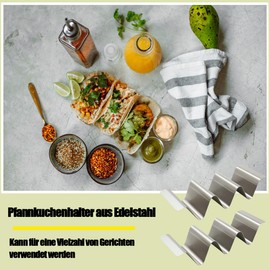 NUWIQ 2 Piece Taco Holder Stand, Holder Stand in Wave Shape, Stainless Steel Taco Holder, Holder Set/Hotdog Holder, with Handles for Holding Tacos, Sandwiches, Hot Dogs and Pancakes