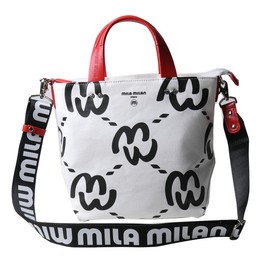 Mila Milan No. 259711 Mini Tote Bag with Shoulder Bag (Mimi), white