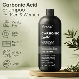 VANIDOX Champú de ácido carbónico para hombres y mujeres con bloqueadores de DHT, fabricado en Estados Unidos, estimula el crecimiento del cabello, ex