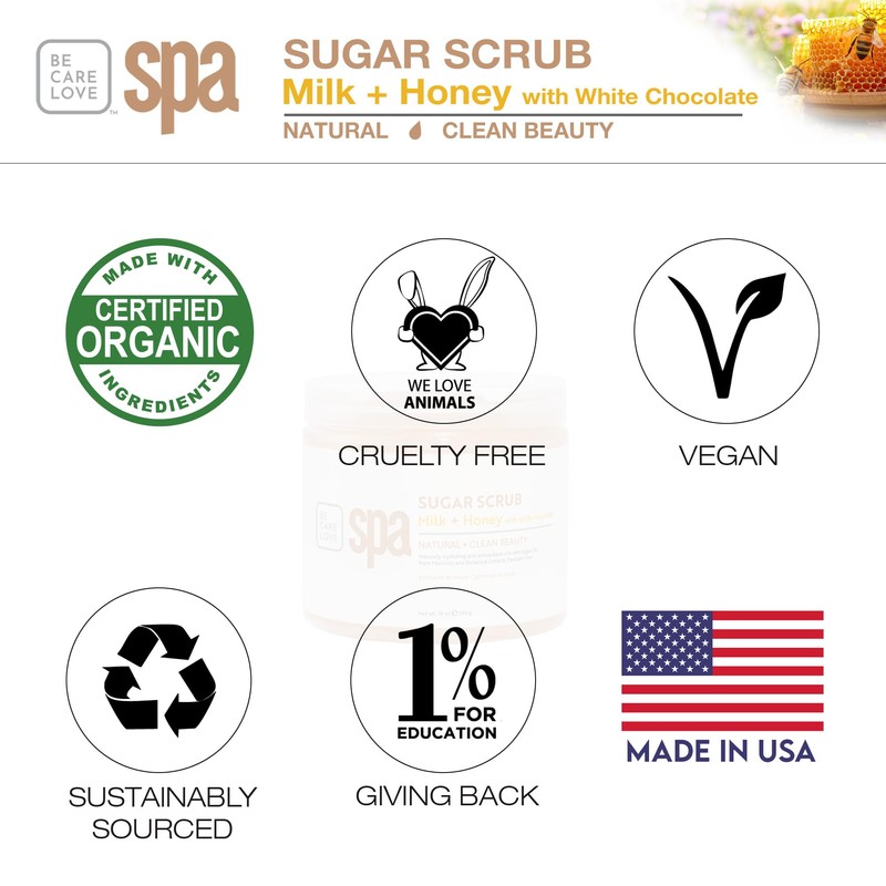 BCL SPA sugar scrub | organic Milk and Honey with