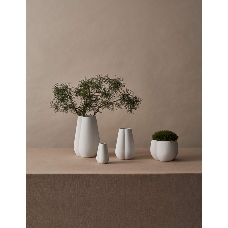 Cooee Design Clover 18 cm White Ceramic Vase Diameter 11.5