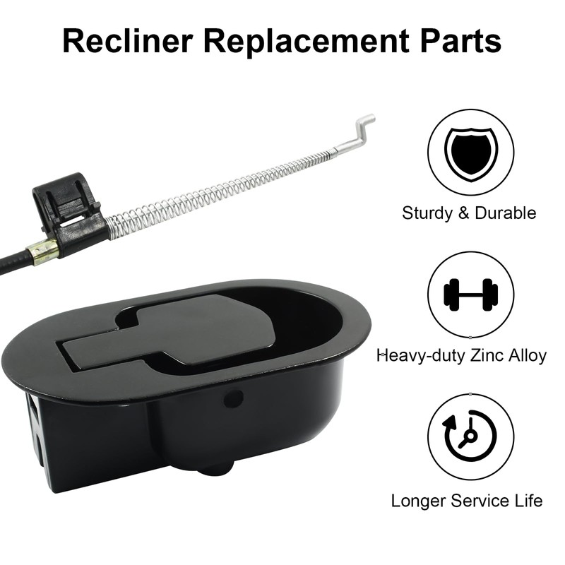 Biaungdo Metal Recliner Replacement Parts with Cable, Black Heavy Duty