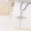 AOSAIB Baseball Cross Necklace for Men 925 Sterling Silver Baseball