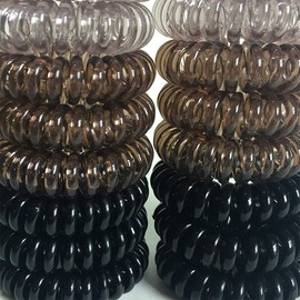 RN BEAUTY 27 Pieces Spiral Hair Ties Phone Cord Hair Ties Waterproof Elastic Traceless Coil Hair Ties Ponytail Holder Coil Hair Bands Hair Accessories Diam. 1.58inch(4cm) No Crease Hair Coils for Women and Girls Adults and Children - Ombre Color