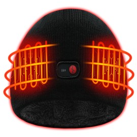 SVPRO Heated Hat for Men Women,Electric Rechargeable Winter Heated Beanie,Warm Battery Powered Washable Heat Cap