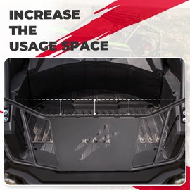 KEMIMOTO UTV Tailgate Compatible with Kawasaki Teryx KRX KRX4 1000 2020 2021 2022 2023 2024 Heavy-Duty Steel Cargo Bed Enclosure Luggage Rack Bed Extender High Capacity Can Hold 32" Spare Tire