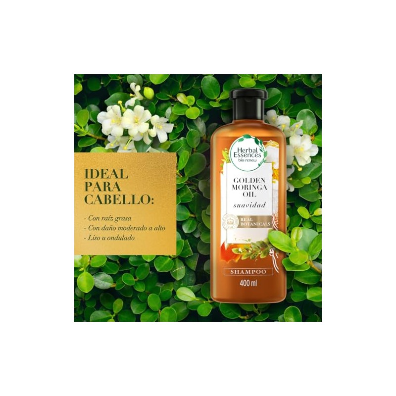 Herbal Essences Shampoo BioRenew Aceite de Moringa Dorada 400 ml