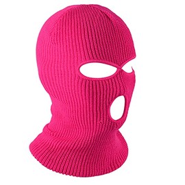 FANELIK 3-Hole Knitted Full Face Cover Ski Mask, Winter Balaclava Warm Knit Full Face Mask for Outdoor Sports