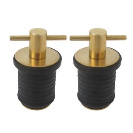 Zafina-UP 2 Pcs Boat Plug Snap Plugs T Handle Boat Drain Plug Rubber Plugs with Brass Handle - 25.4mm Suitable for 1-inch Drain Holes