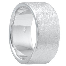 Vinani RXG Ring Wide Brushed Solid 925 Sterling Silver, Silver