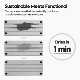 Razborci Razborci Fast Stone Drying Tray Diatomite Sponge Holder Mat, Kitchen Sink Organizer Sink Caddy, Kitchen & Bathroom Counter Makeup Vanity Dispenser Toothbrush Bottle Soap Dish Rack,Light Gray, 10" x 4"