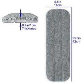 Almohadillas de repuesto de microfibra para limpieza en seco y húmedo, recambio reutilizable de 16 x 5.5 pulgadas, compatible con la fregona Rubbermaid Reveal y el sistema de cuidado de suelos Bona, se adapta a todas las bases de fregona de 15 a 16 pulga